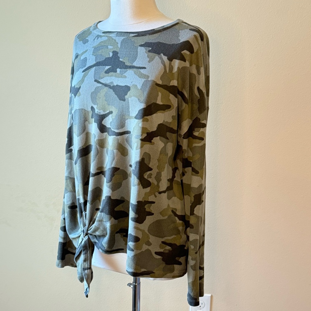 COMO VINTAGE Camo Lightweight Sweater Size XXL Tie Waist - Picture 5 of 7